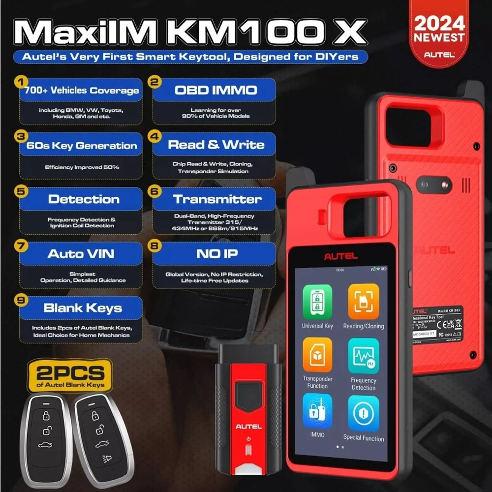 Autel KM100 KM100X KM100E Auto VIN IMMO Key Programming Diagnostic Scanner Tool - Picture 8 of 13